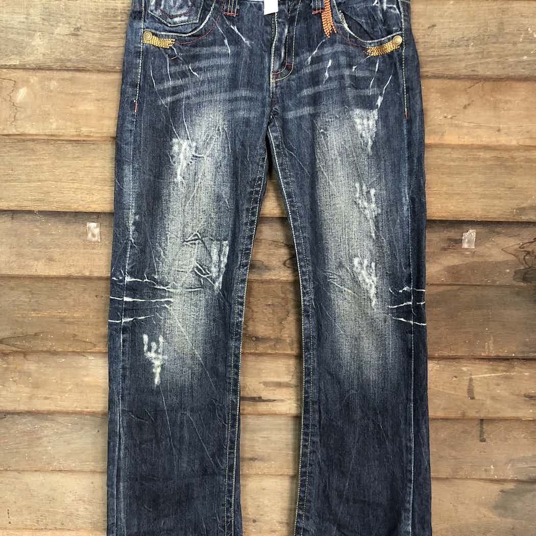 Japanese Brand DL Casse Jeans Blue distressed Denim Pants #4585 Size US 29 - 10 Thumbnail