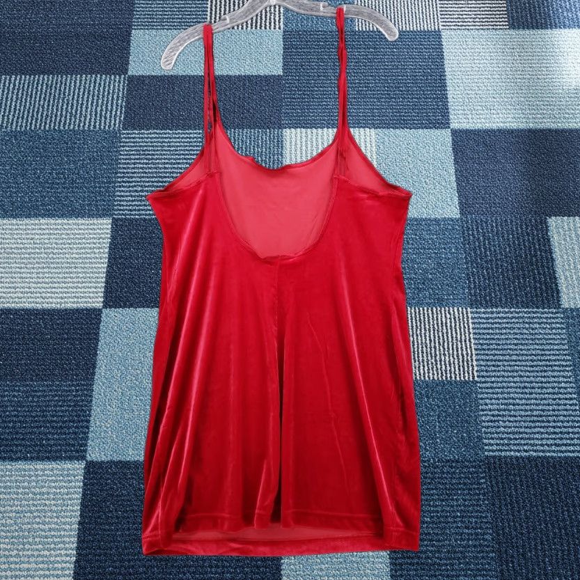 Vintage Cinema Etoile Slip Dress Womens L Red Velvet Chemise Nightgown Lingerie Slip Dress Size L / US 10 / IT 46 - 1 Thumbnail