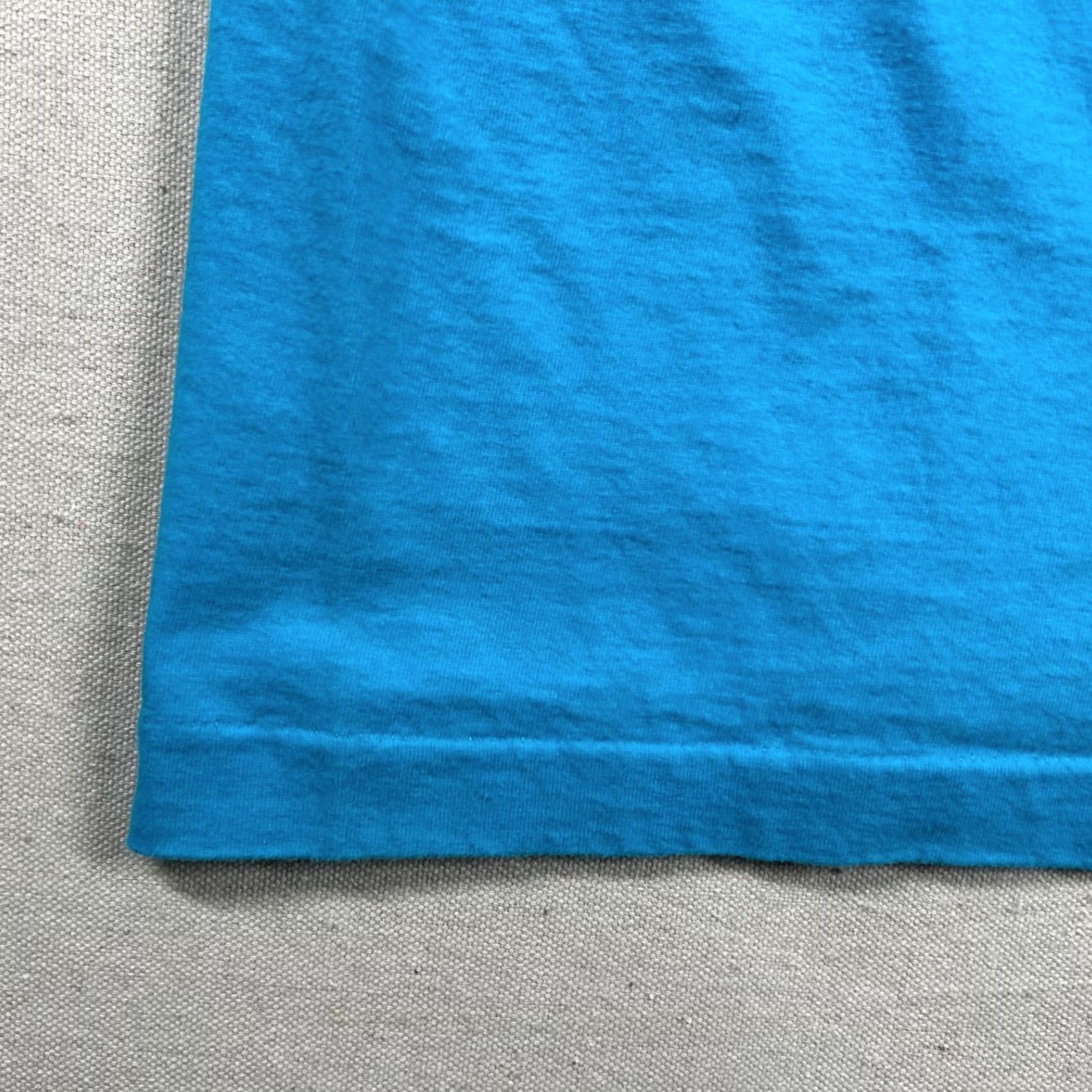 Fruit Of The Loom VINTAGE Fruit of the Loom Shirt Mens 2XL Crew Neck Short Sleeve Blue Cotton Knit 80s 90s Obscure Fun USA Size US XXL / EU 58 / 5 - 5 Thumbnail