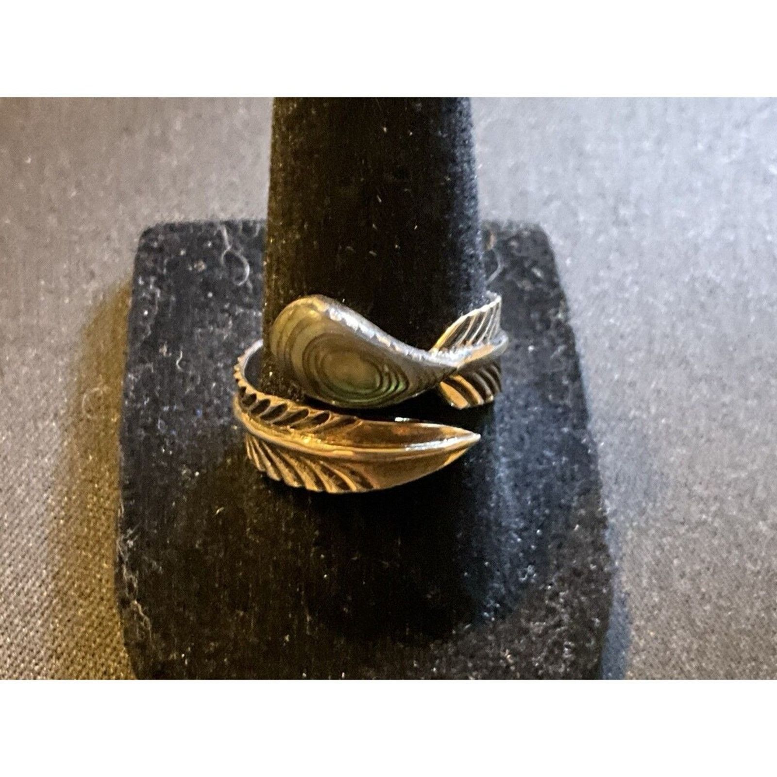 Other 925 Sterling Bypass Feather Labradorite Stone Ring Size 8.5 Size ONE SIZE - 2 Thumbnail