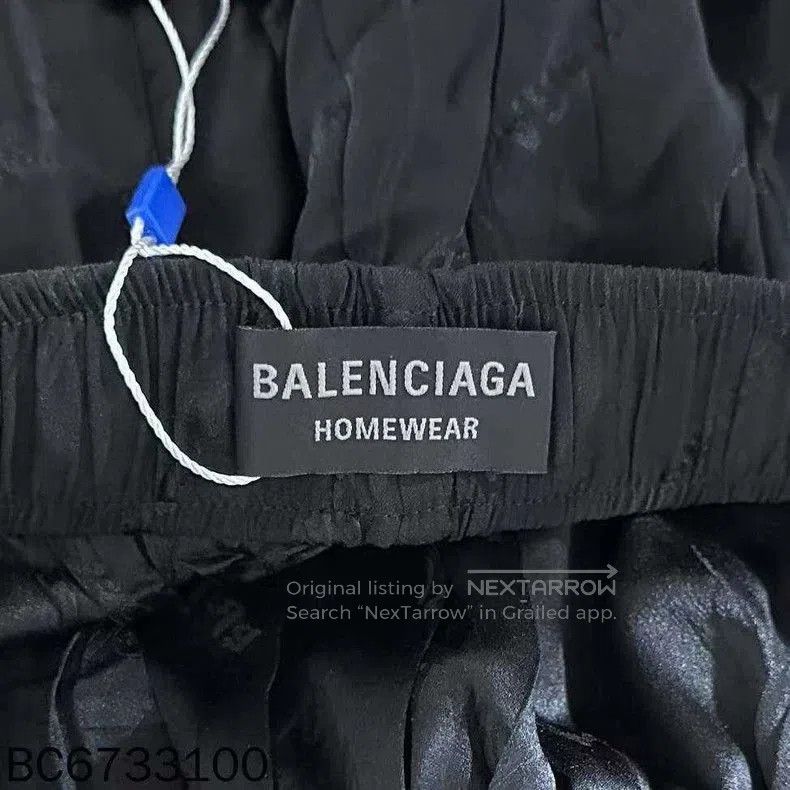 Balenciaga Balenciaga Black Printed Silk Shorts. Size US 44 / EU 60 - 7 Thumbnail