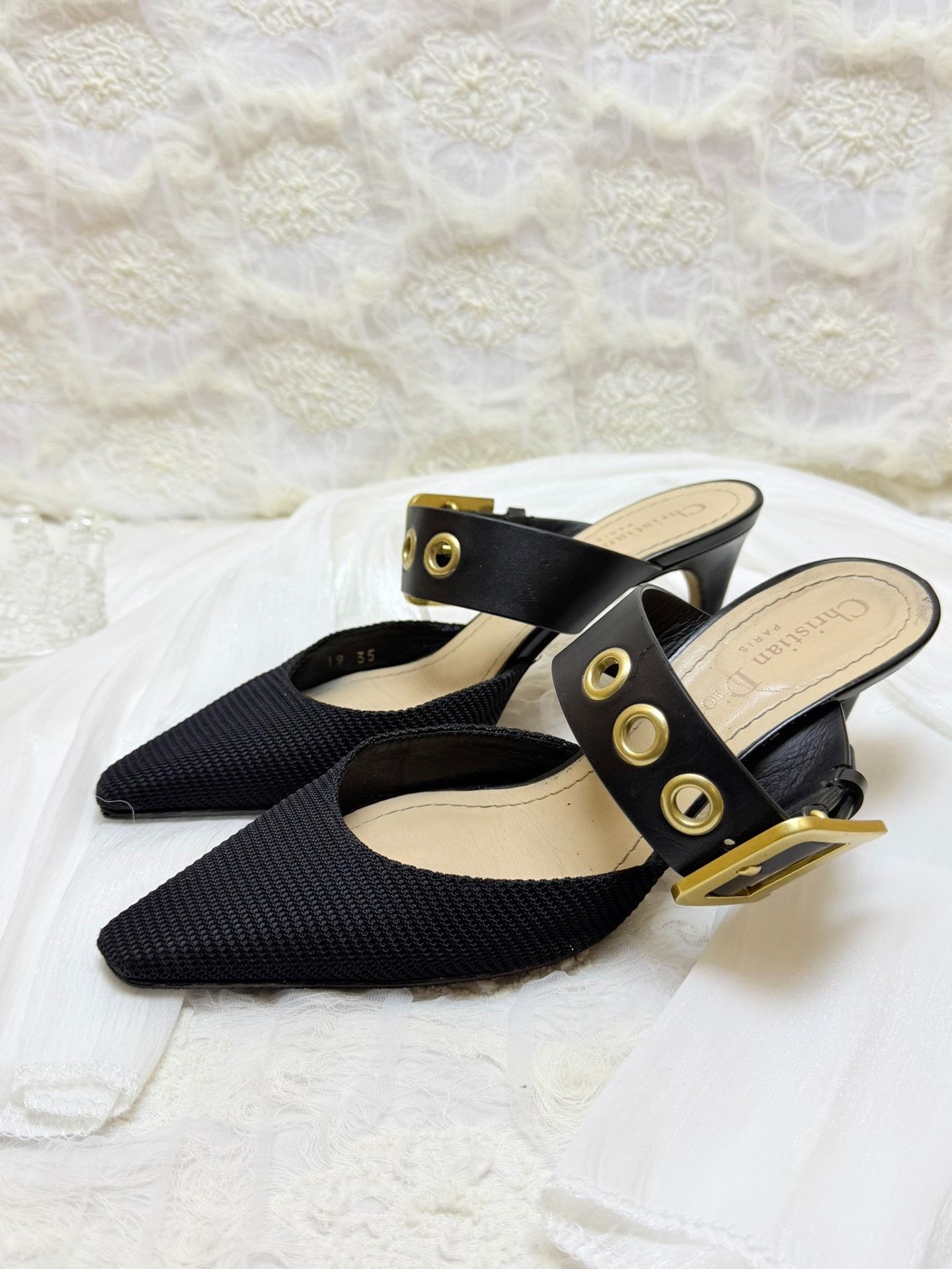 Dior Dior Metallic Black Sandals us_5 Women Size US 5 / IT 35 - 1 Thumbnail
