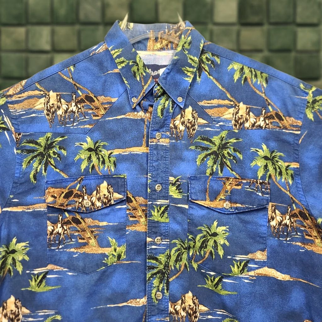 Wrangler VINTAGE Wrangler Shirt Mens L Regular Cowboy Cut Short Sleeve Hawaiian Size US L / EU 52-54 / 3 - 1 Thumbnail