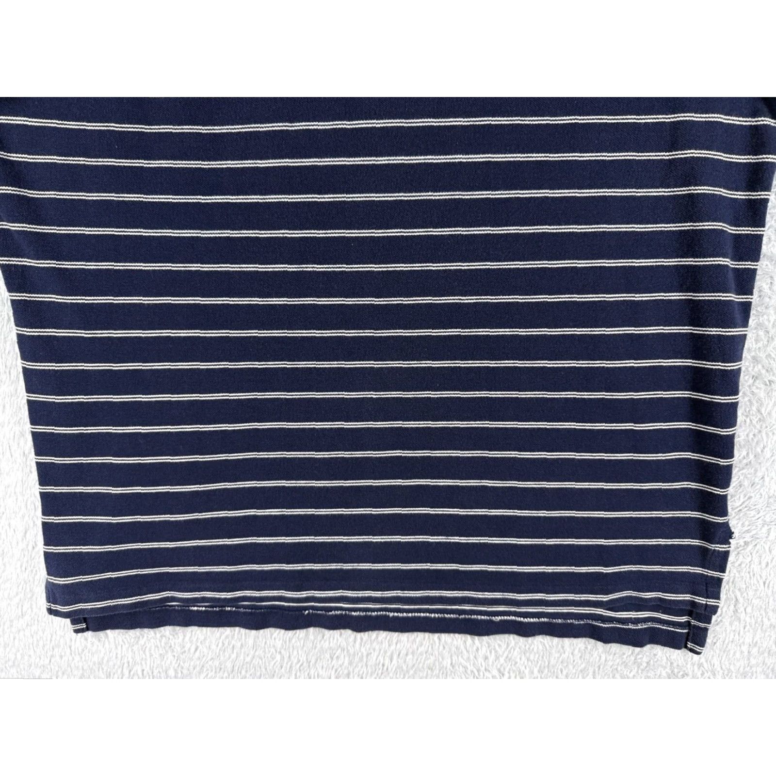Ralph Lauren VINTAGE Polo Ralph Lauren Shirt Mens Extra Large Blue Stripe 100% Cotton Knit Polo Shirt XL Blue Ralph Lauren Mens 70s Vintage Size US XL / EU 56 / 4 - 5 Thumbnail