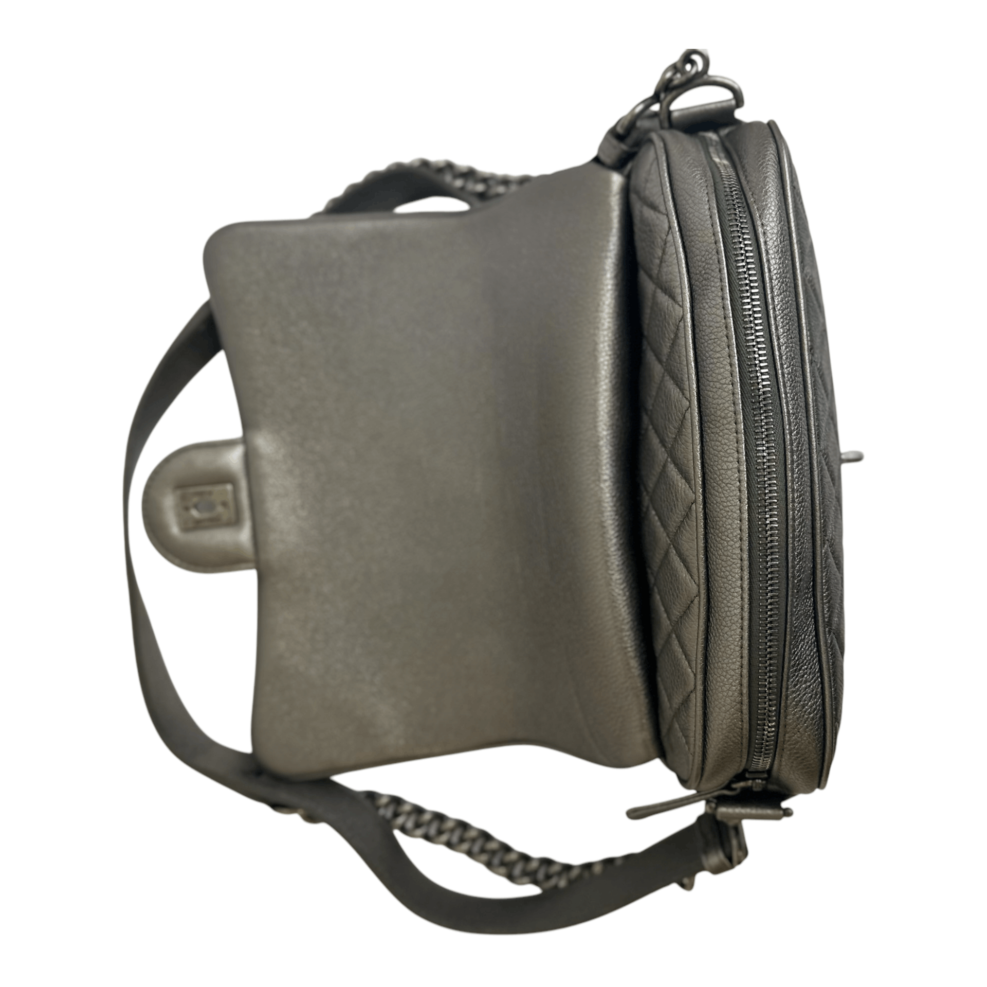 Chanel Chanel Metallic Calfskin Quilted Casual Rock Flap Silver Size ONE SIZE - 5 Thumbnail