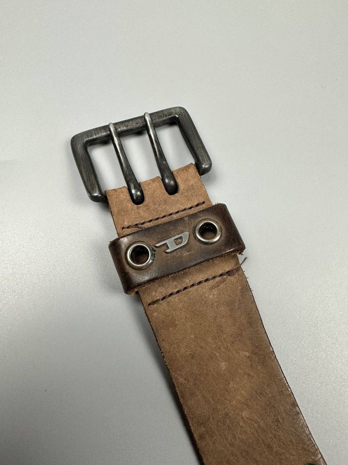 Diesel × Genuine Leather Vintage Diesel Double Barrel Leather Belts Size 36 - 5 Thumbnail