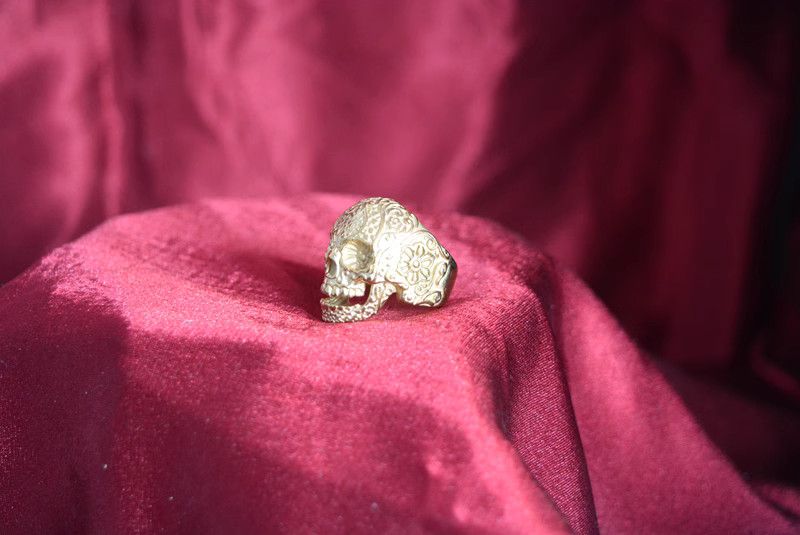Jewelry Skull Dark Jewelry Rings Open Size Chrome Ring (Size 7-13) Size ONE SIZE - 4 Thumbnail