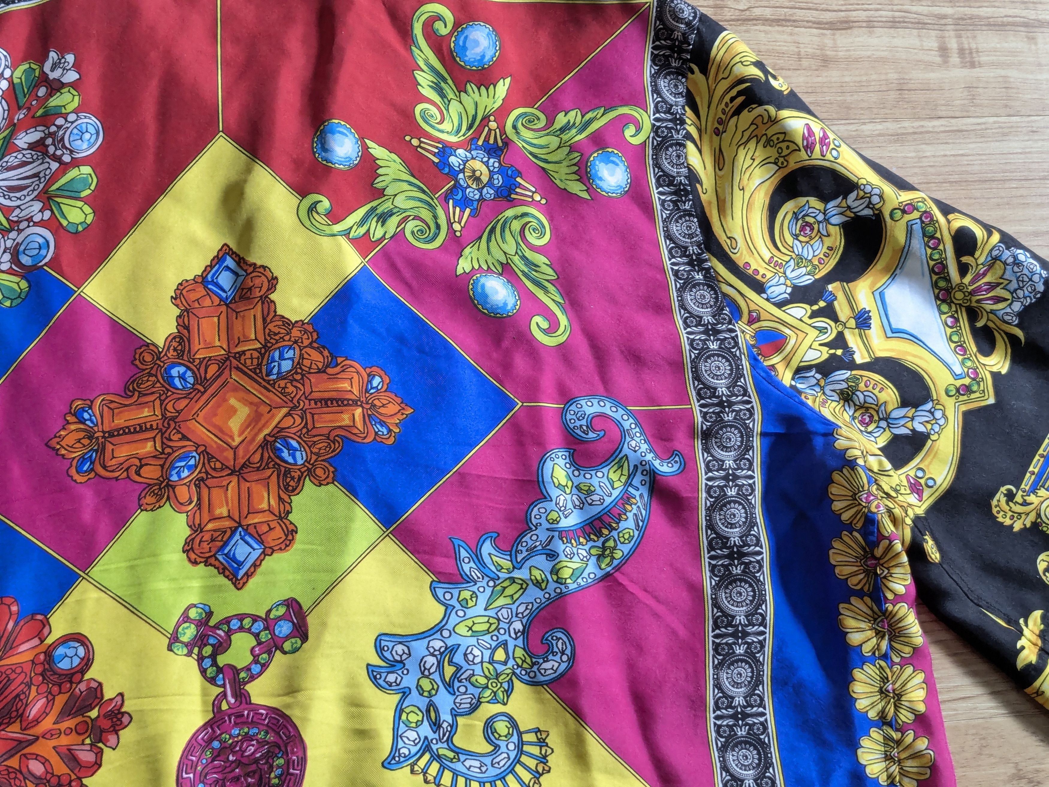 Versace Versace Silk Shirt 40 Longsleeve Multicolor Floral Medusa Size US M / EU 48-50 / 2 - 14 Thumbnail