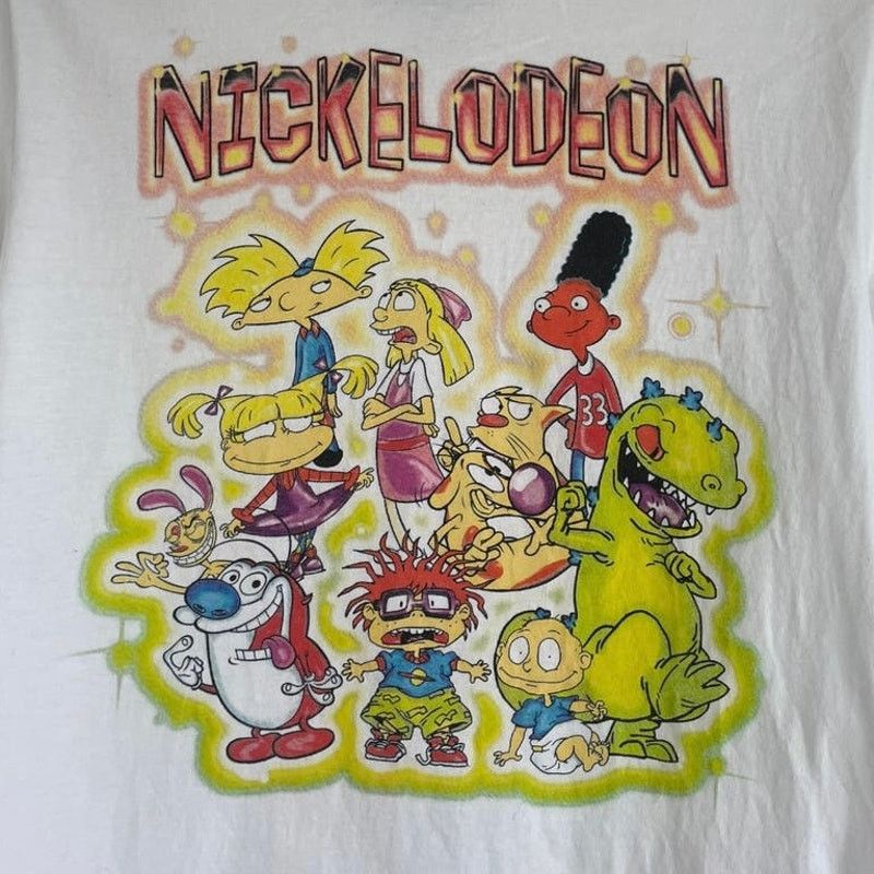 Nickelodeon Nickelodeon White Iconic Characters Short Sleeve Tee Size M / US 6-8 / IT 42-44 - 2 Thumbnail