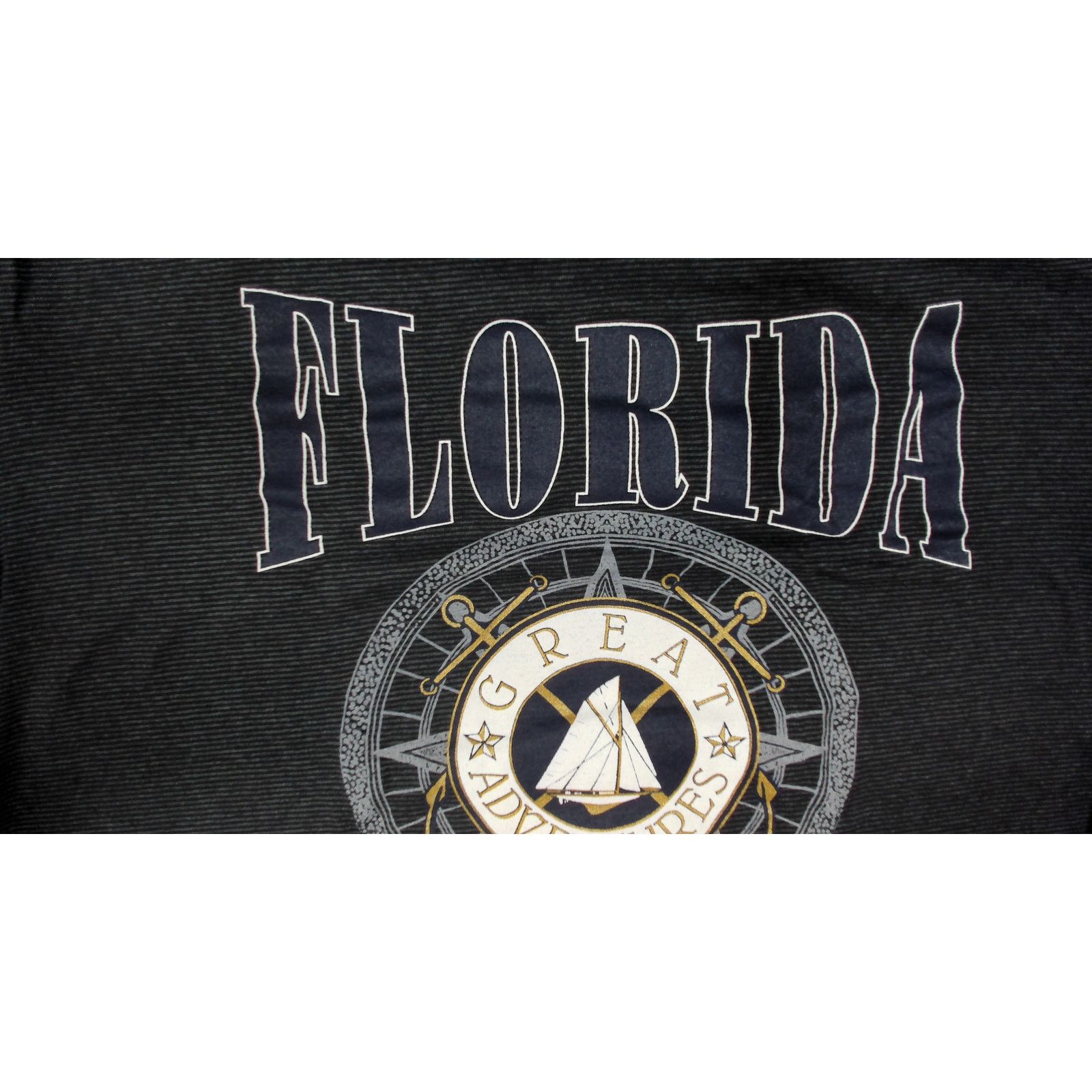 Vintage Vintage 90s Florida Sailboat Micro-Stripe Boxy Tee Size US XL / EU 56 / 4 - 11 Thumbnail