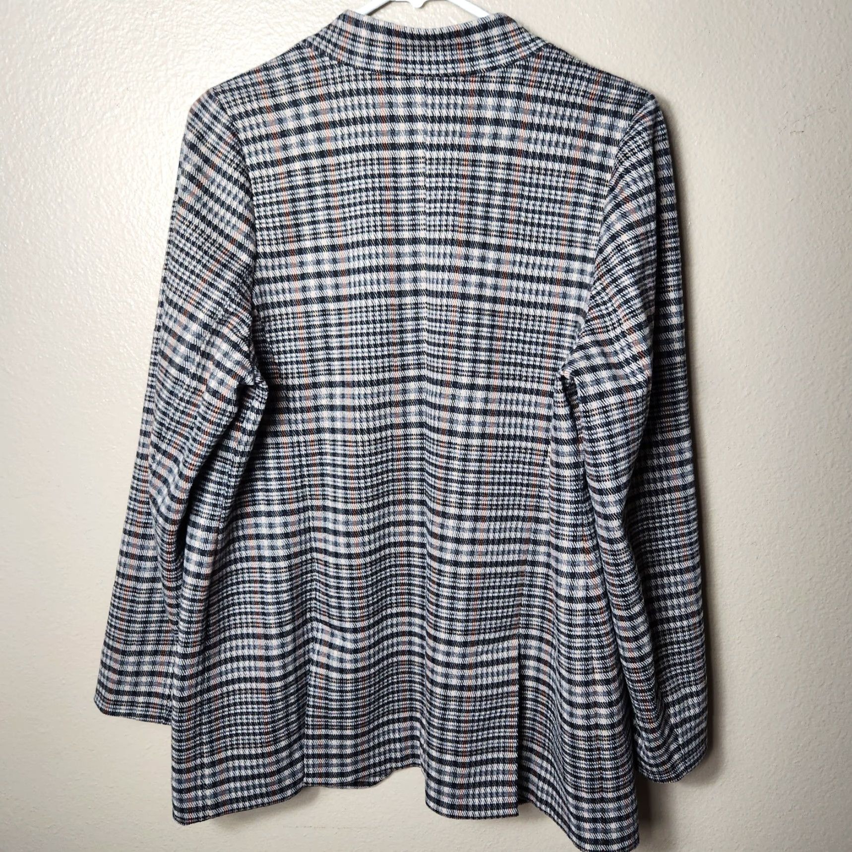 Soft Surroundings Soft Surroundings St. James Jacket Blazer Open Front Houndstooth Plaid-Size M Womens Regular Blazer Open Front Size M / US 6-8 / IT 42-44 - 5 Thumbnail
