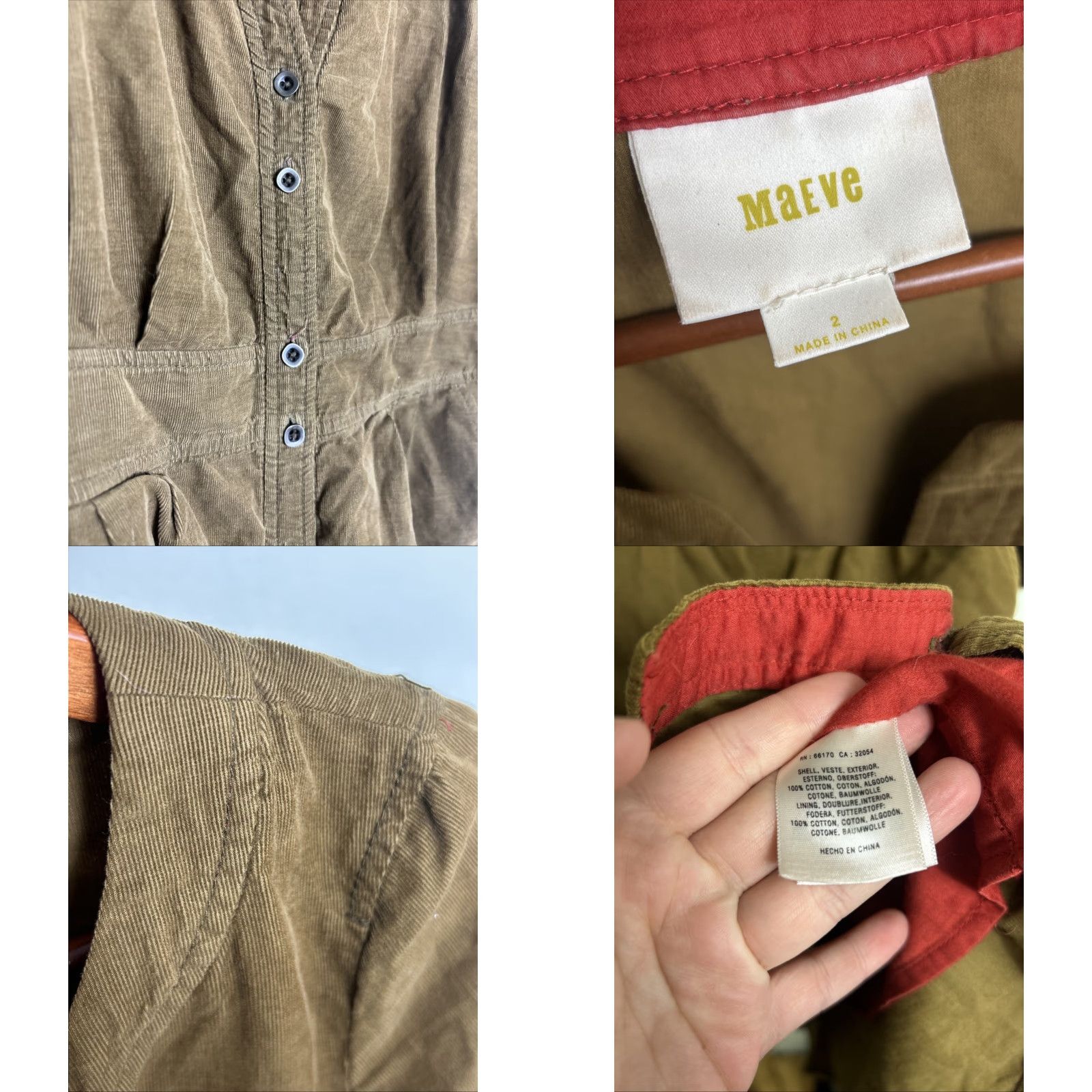 Maeve Womens Dress 2 Brown Micro Corduroy Knee Length A-Line Womens Shoes?