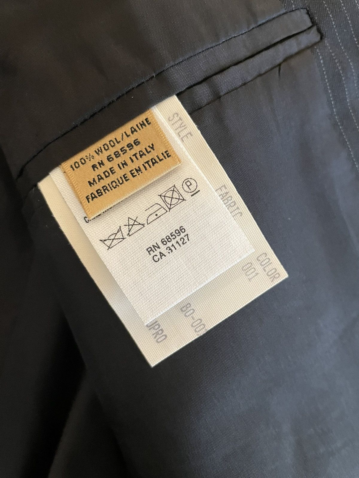 Donna Karan × Vintage Fine Stripe 3-Button Wool Suit Size 46R - 8 Thumbnail