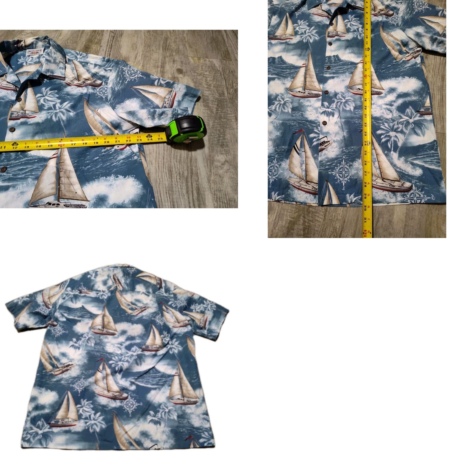 Vintage VINTAGE Pacific Legend Hawaiian Shirt Men L Short Sleeve Cotton Geometric Sailboats USA 90s Tropical Size US L / EU 52-54 / 3 - 8 Thumbnail