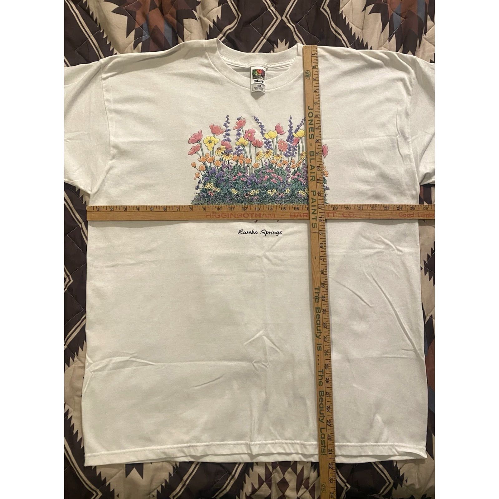 Fruit Of The Loom VINTAGE Fruit Of The Loom T Shirt Field of Dreams Flowers Garden White Adult 2XL Size US XXL / EU 58 / 5 - 4 Thumbnail
