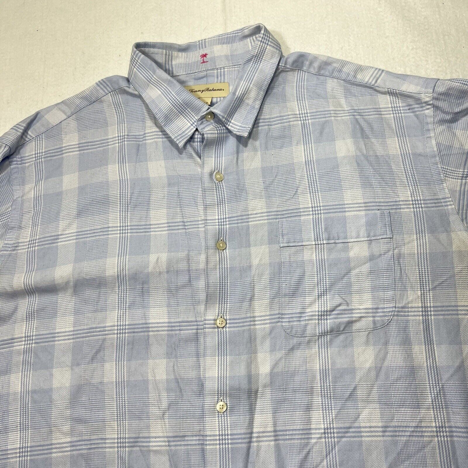 Tommy Bahama Tommy Bahama Blue & White Plaid Striped Button Down Shirt Size US XL / EU 56 / 4 - 2 Thumbnail