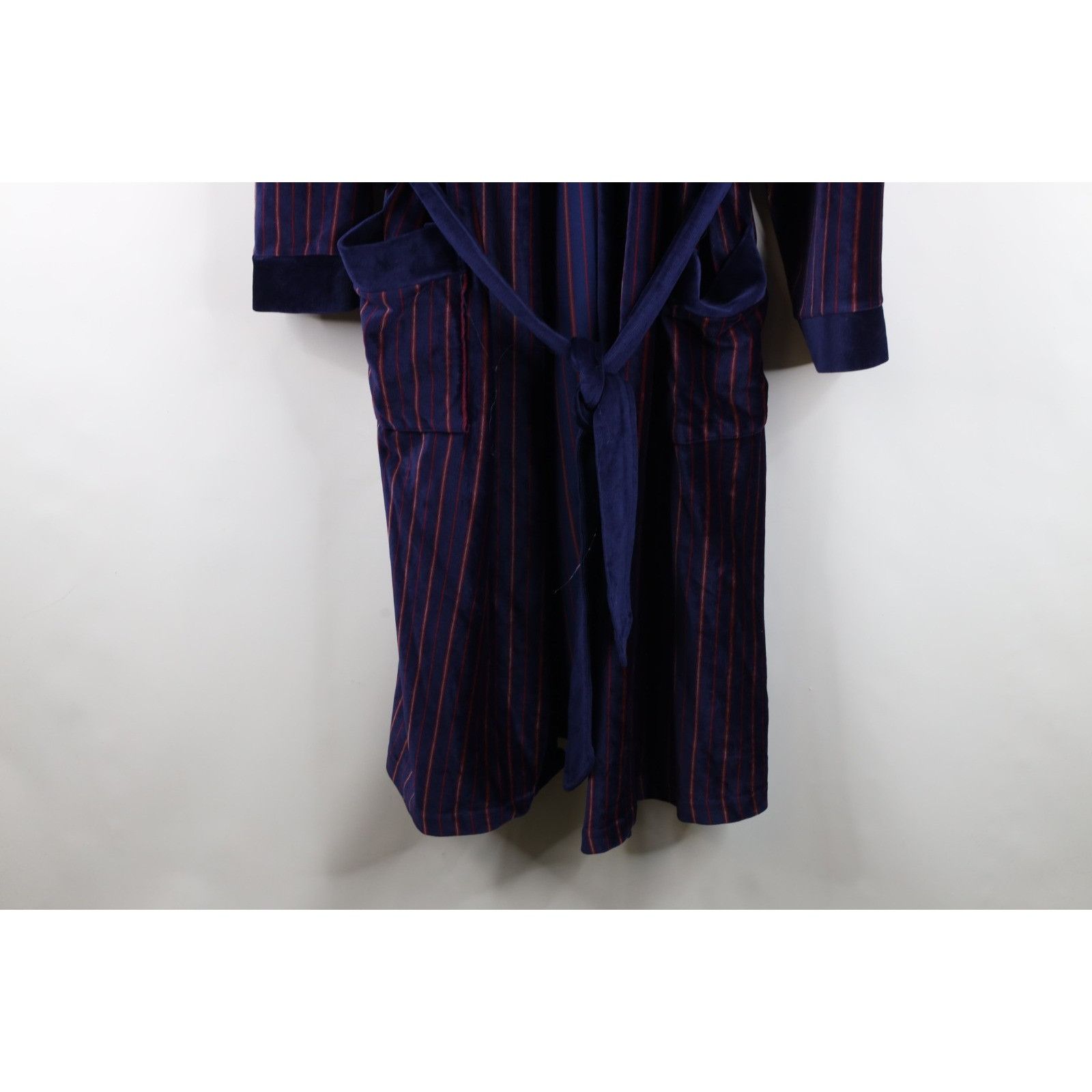 Vintage Vintage 70s Streetwear Striped Velvet Velour Bath Robe Size US XL / EU 56 / 4 - 4 Thumbnail