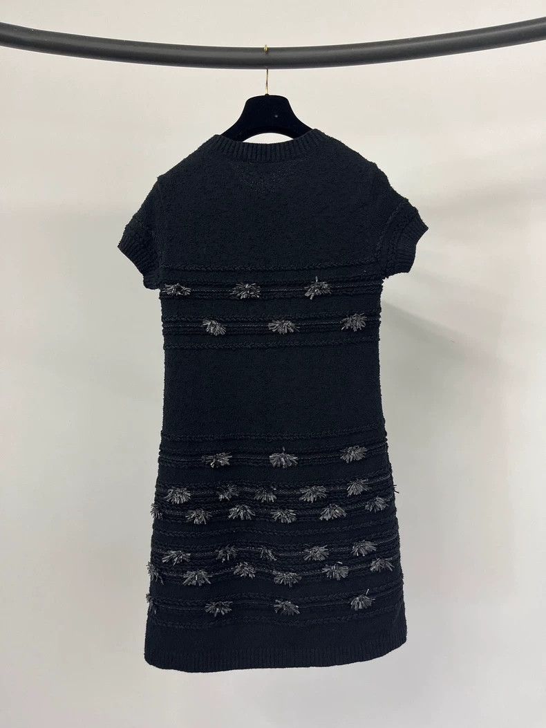 Chanel Chanel Black three-dimensional flower knitted dress Size XS / US 0-2 / IT 36-38 - 2 Thumbnail