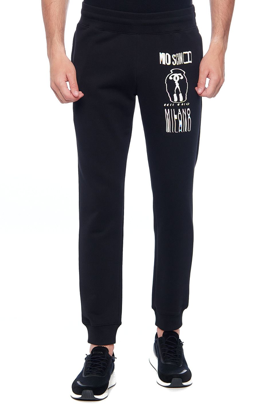 Moschino o1y0225 Logo Jogger & Sweatpant in Black Size US 34 / EU 50 - 2 Thumbnail