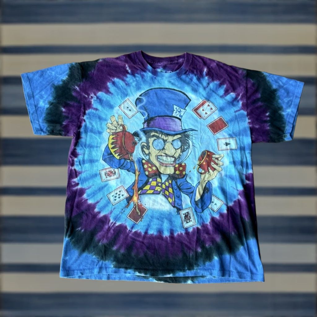 Liquid Blue VINTAGE Liquid Blue Alice In Wonderland Tie Dye T-Shirt Large Cheshire Cat Mad Hatter Size US L / EU 52-54 / 3 - 1 Thumbnail