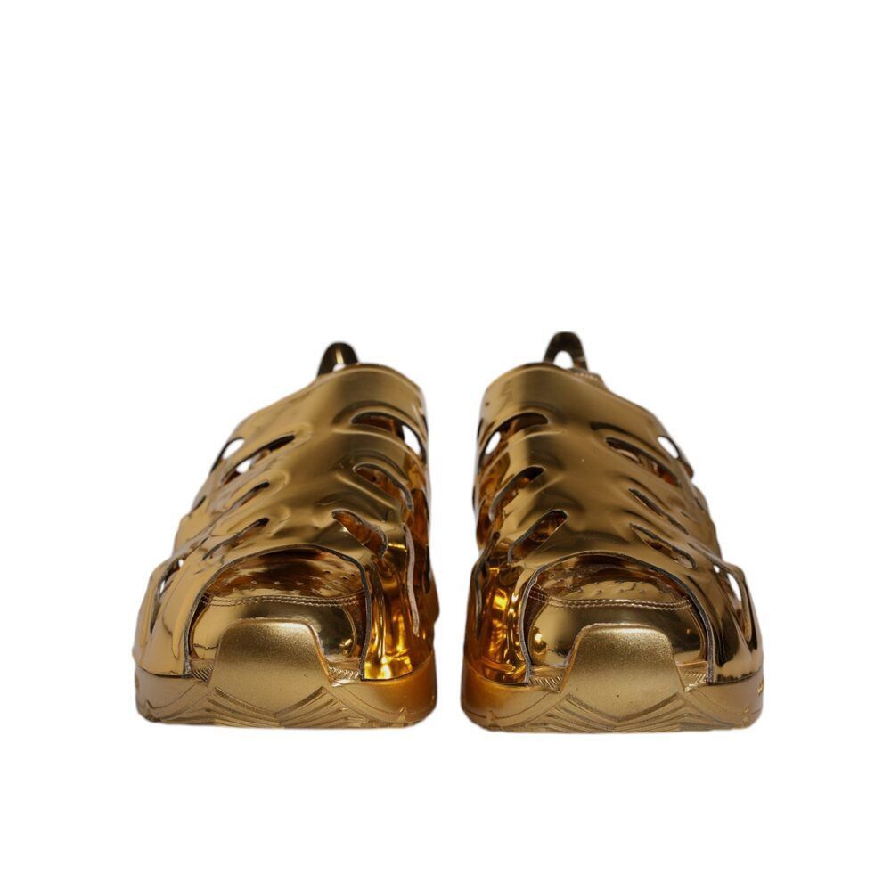 Dolce & Gabbana Dolce & Gabbana Gold Daymaster Leather Low Top Sneakers Shoe Size US 12 / EU 45 - 2 Thumbnail