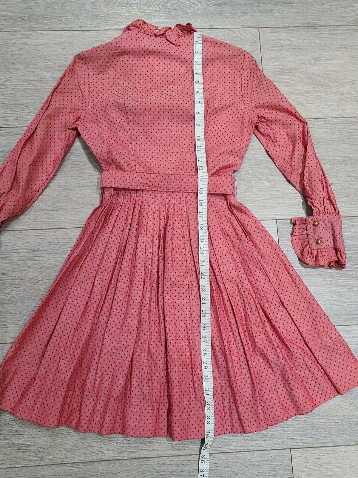 Designer Lois Ann Petite Dallas Vintage Dress Long Sleeve Polka Dot Size XS / US 0-2 / IT 36-38 - 8 Thumbnail