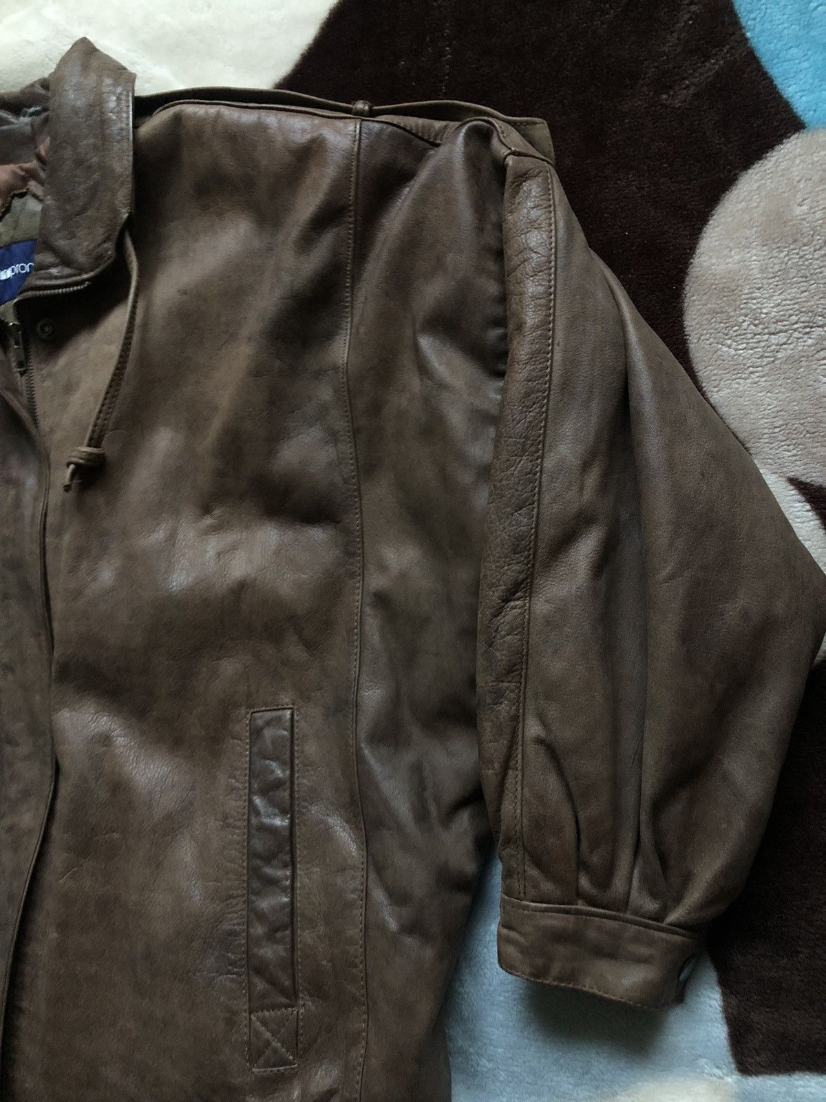Genuine Leather × Vintage 80s Vintage Impromptu Brown Leather Biker Jacket Faded Size US L / EU 52-54 / 3 - 4 Thumbnail