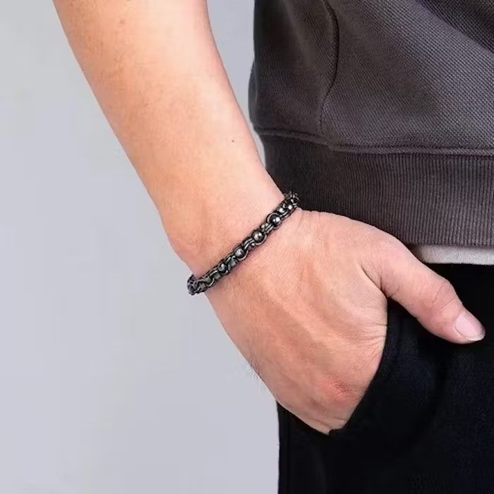 Jewelry Vintage Biker Link Chain Bracelet Size ONE SIZE - 4 Thumbnail
