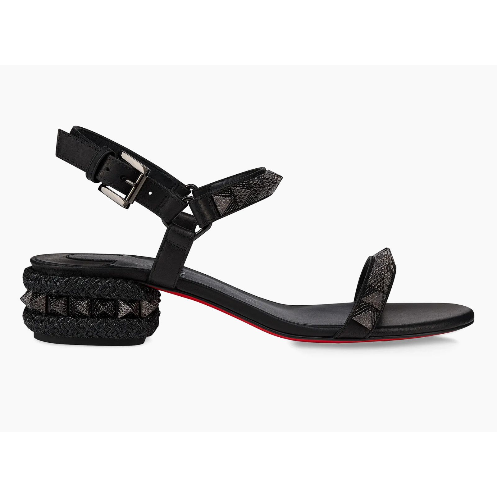 Christian Louboutin Christian Louboutin Pyrasand 30 Black Leather Sandal 39 Size US 9 / IT 39 - 1 Thumbnail