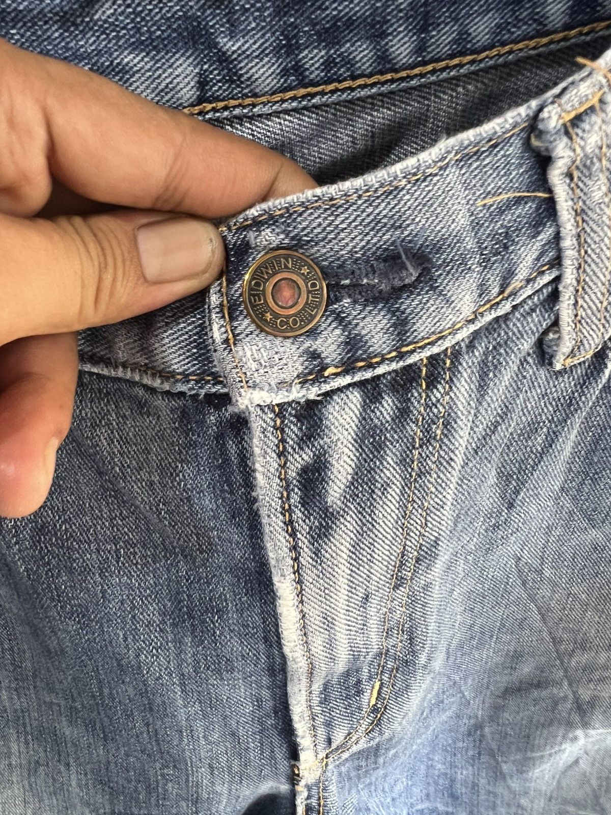 Edwin 🔥Vintage Edwin 403 Distressed Denim Size US 32 / EU 48 - 9 Thumbnail
