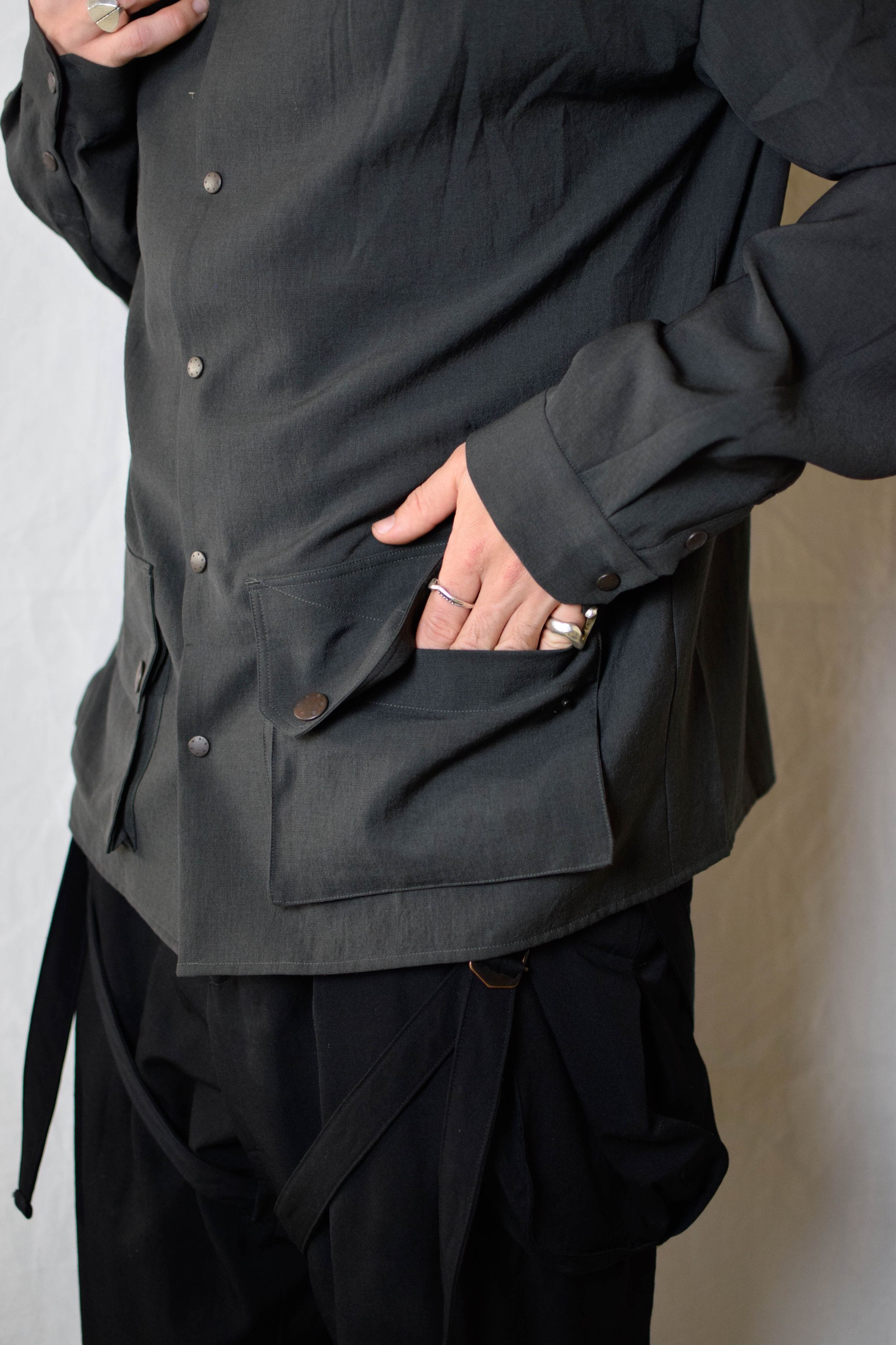 Devoa Devoa SS25 Sample Gray Hybrid Shirt - SHC-LSRSP Size US L / EU 52-54 / 3 - 8 Thumbnail