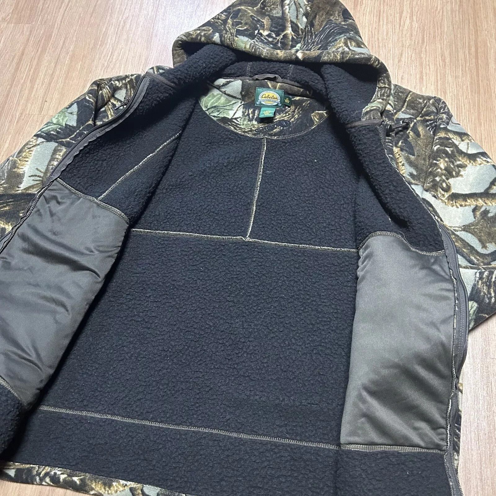 Cabelas Vtg 90s Cabelas Seclusion 3D Camo Full Zip Fleece Size US XL / EU 56 / 4 - 4 Thumbnail