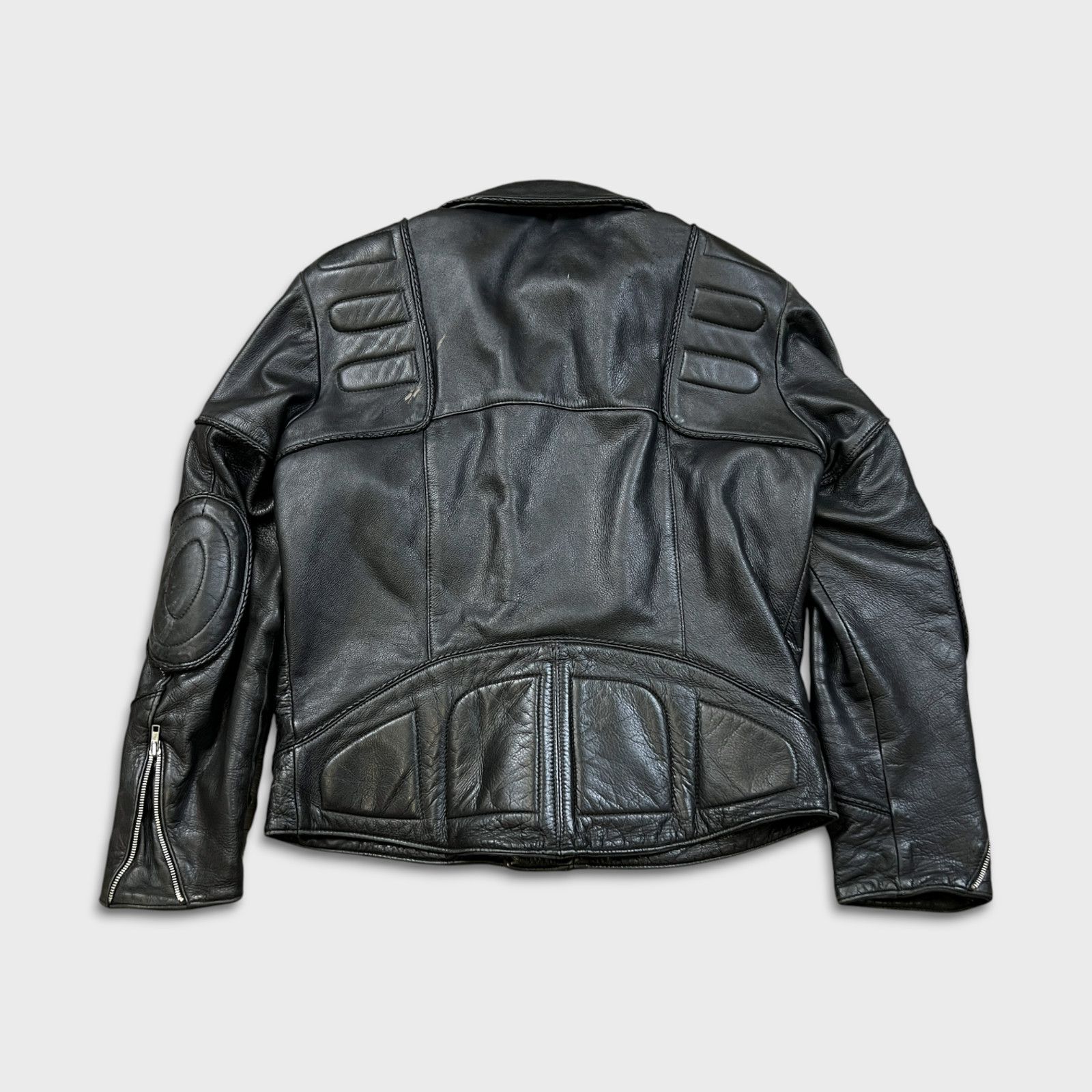 Vintage Vintage 80s Leather Ranch Motorcycle Jacket Padded Biker Size US L / EU 52-54 / 3 - 7 Thumbnail
