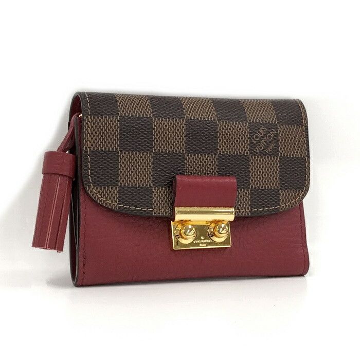 Louis Vuitton Damier Leather Portefeuille Croisette Compact Trifold Wallet