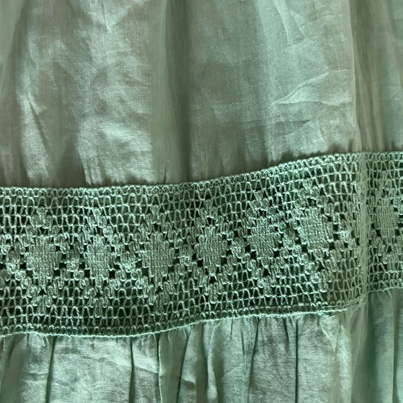Other Raga Green Ombre Maxi Dress Lace Eyelet Tassels NWT S Size S / US 4 / IT 40 - 4 Thumbnail