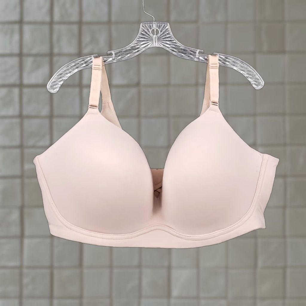 Torrid Curves Bra Womens 42Ddd Beige Plunge Push Up Underwired Stretch Lingerie
