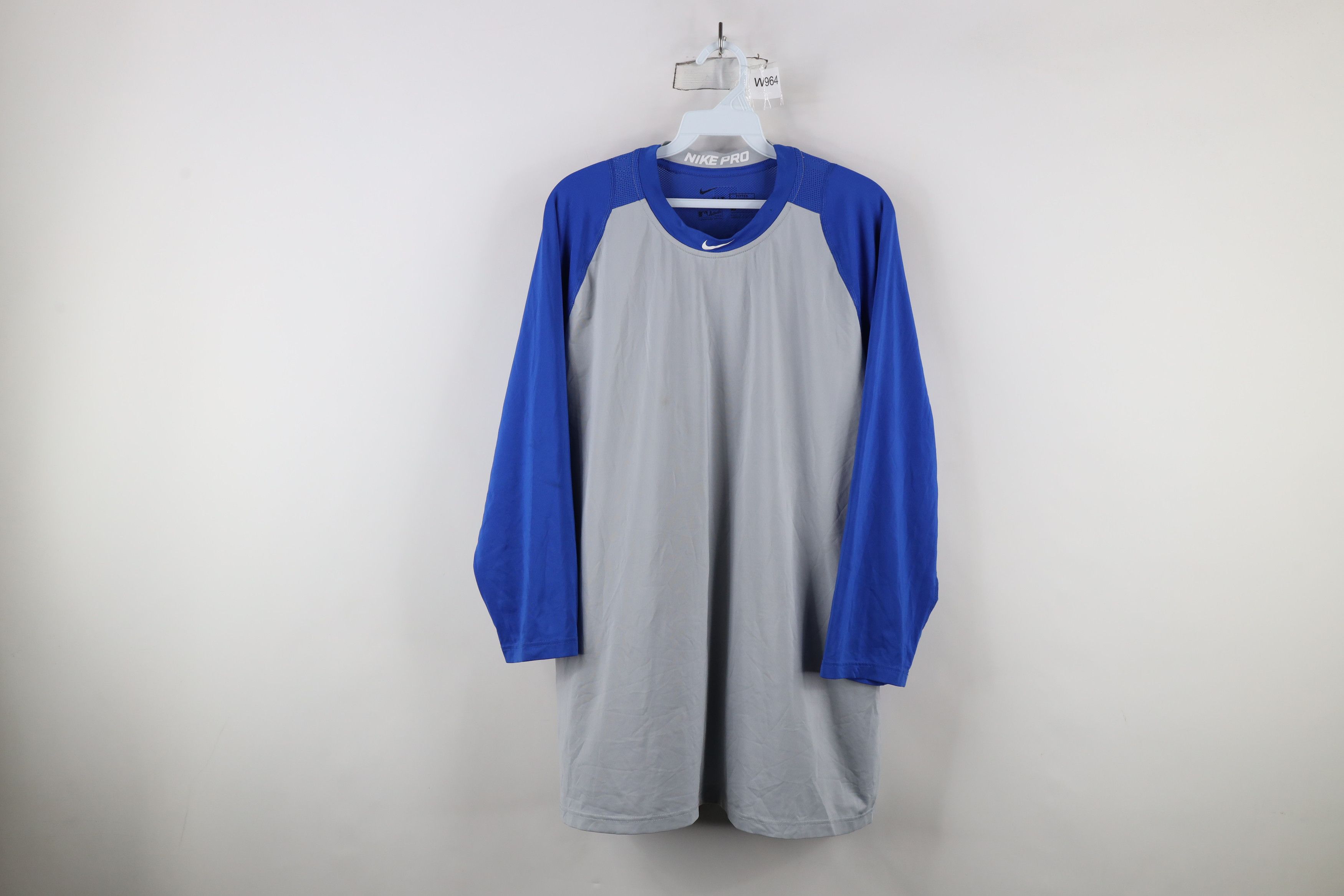 Nike × Vintage Nike Pro Scott Center Swoosh 3/4 Sleeve Raglan T-Shirt Size US XL / EU 56 / 4 - 1 Thumbnail