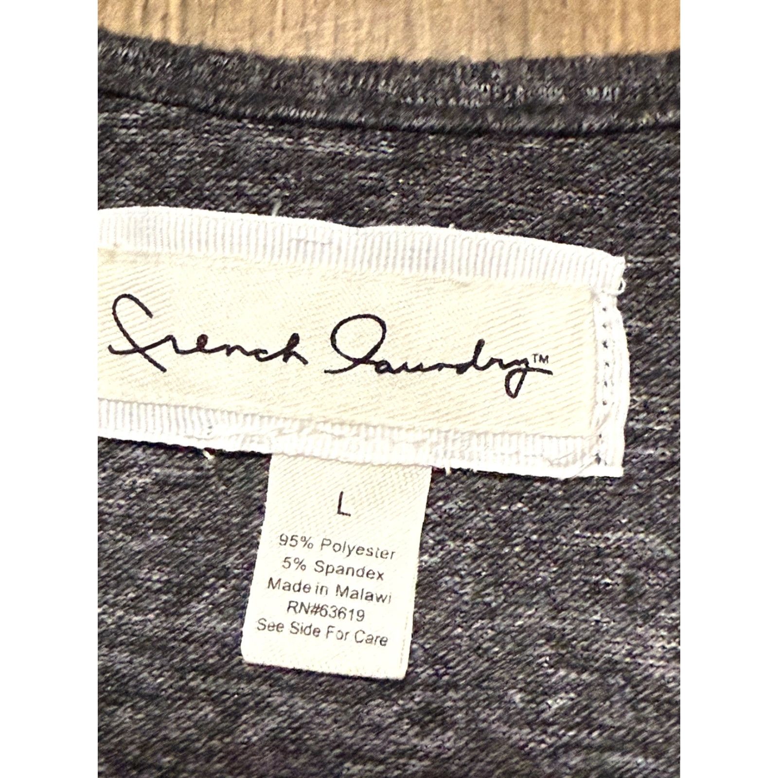 Vintage French Laundry Shirt Women's Large Gray Front Zip Long Sleeve V-Neck Shirt Size L / US 10 / IT 46 - 6 Thumbnail