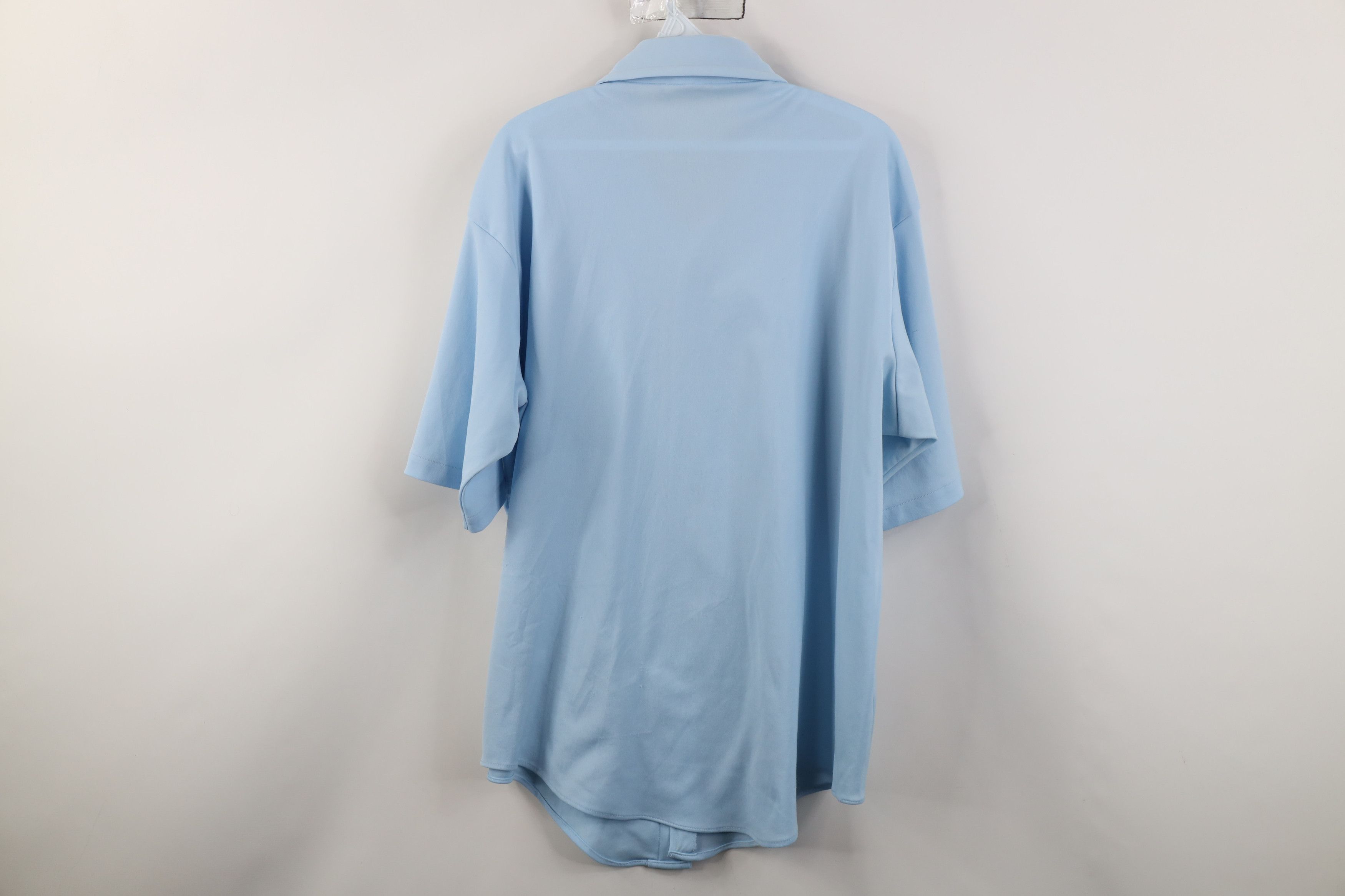 Vintage Vintage 70s Streetwear Knit Short Sleeve Button Shirt Blue Size US M / EU 48-50 / 2 - 10 Thumbnail