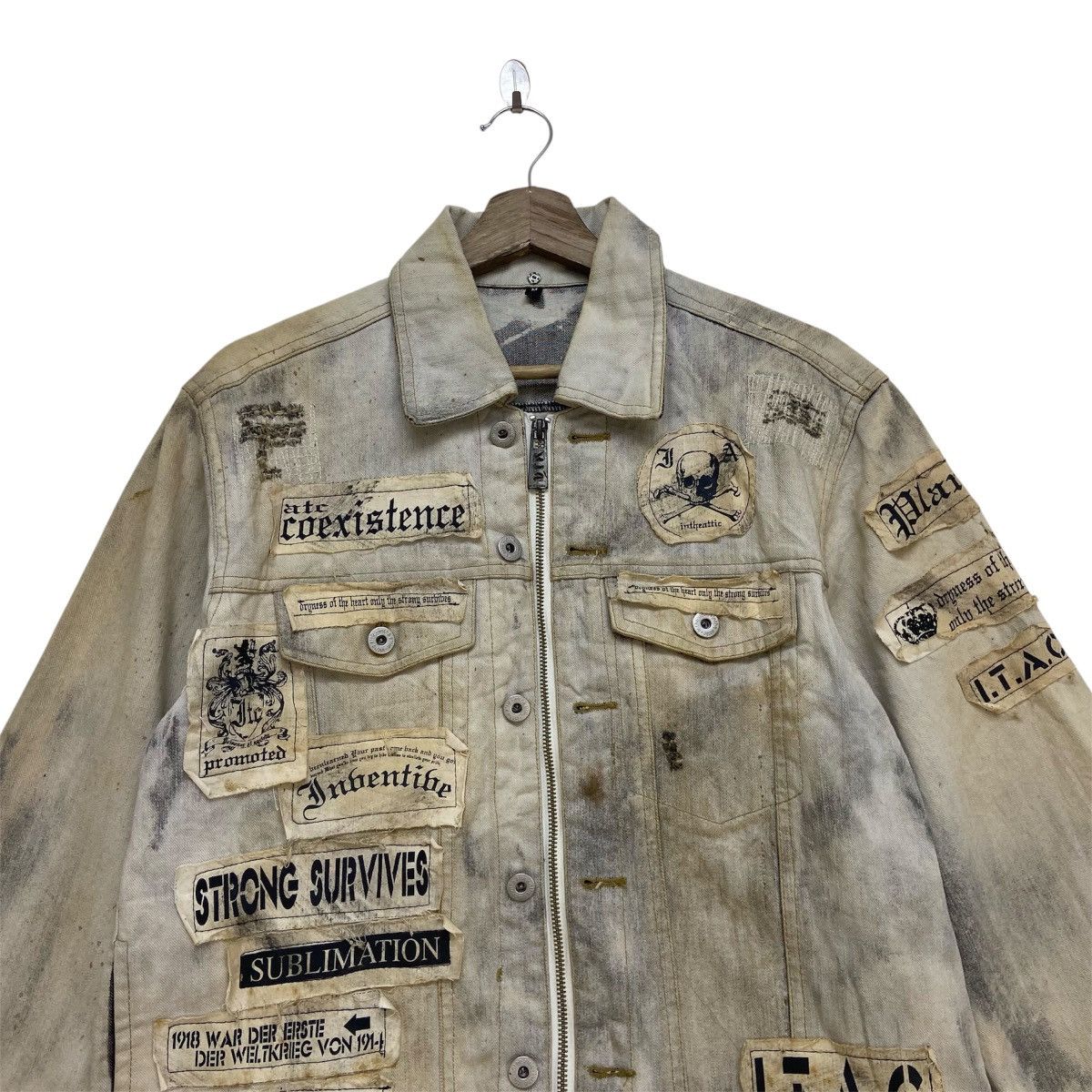 In The Attic Skull Prisoners Punk Street Fashion Distressed Denim Trucker Size US S / EU 44-46 / 1 - 2 Thumbnail