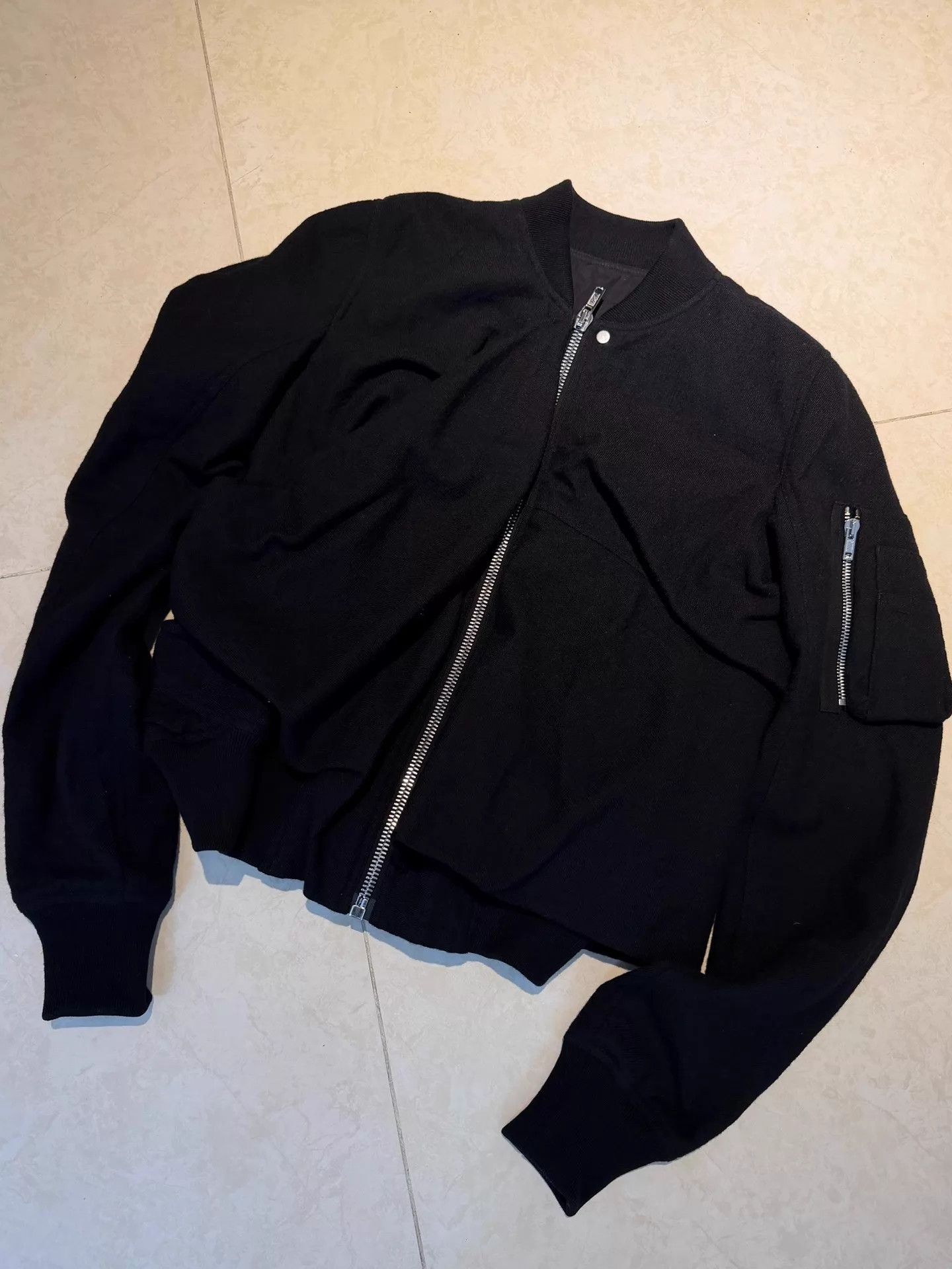 Rick Owens Rick Owens Ma-1 Double-Wool Jacket Black Silk-Nylon 38 9N Size XS / US 0-2 / IT 36-38 - 3 Thumbnail