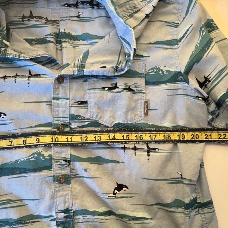 Eddie Bauer Eddie Bauer Men's Shirt Light Blue Wave Pattern Size Large Size US S / EU 44-46 / 1 - 5 Thumbnail