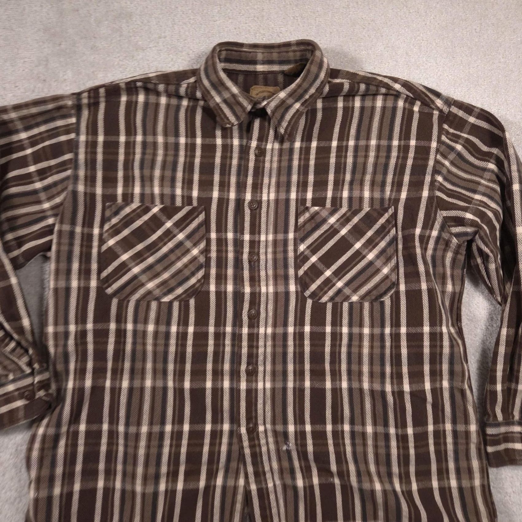 Duluth Trading Company Duluth Trading Co Shirt Mens XL Brown Plaid Flannel Button Front Long Sleeve Size US XL / EU 56 / 4 - 4 Thumbnail