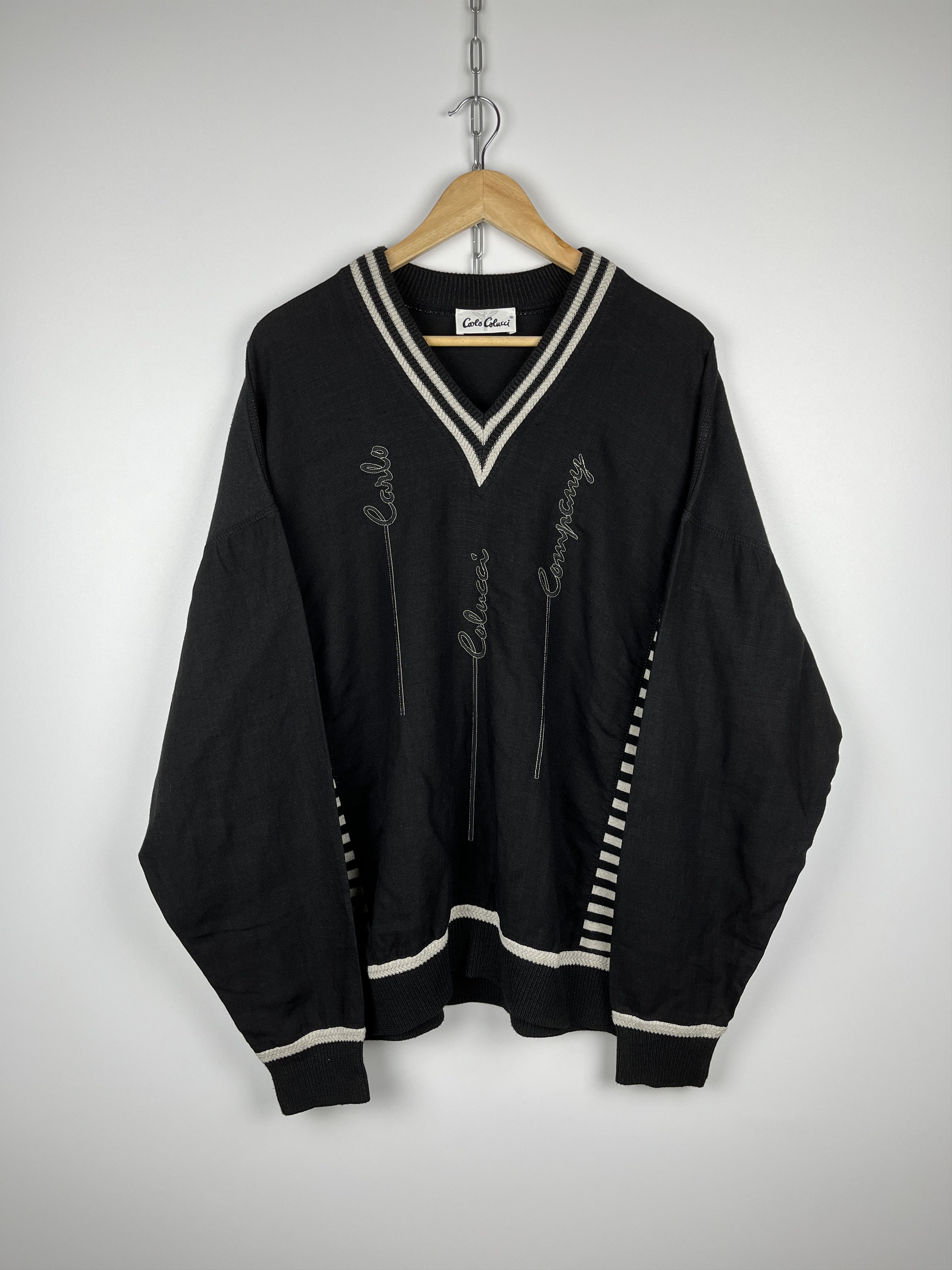 Carlo Colucci × Vintage Carlo Colucci 90's Vintage Men's V-neck Sweater Size US XL / EU 56 / 4 - 10 Thumbnail