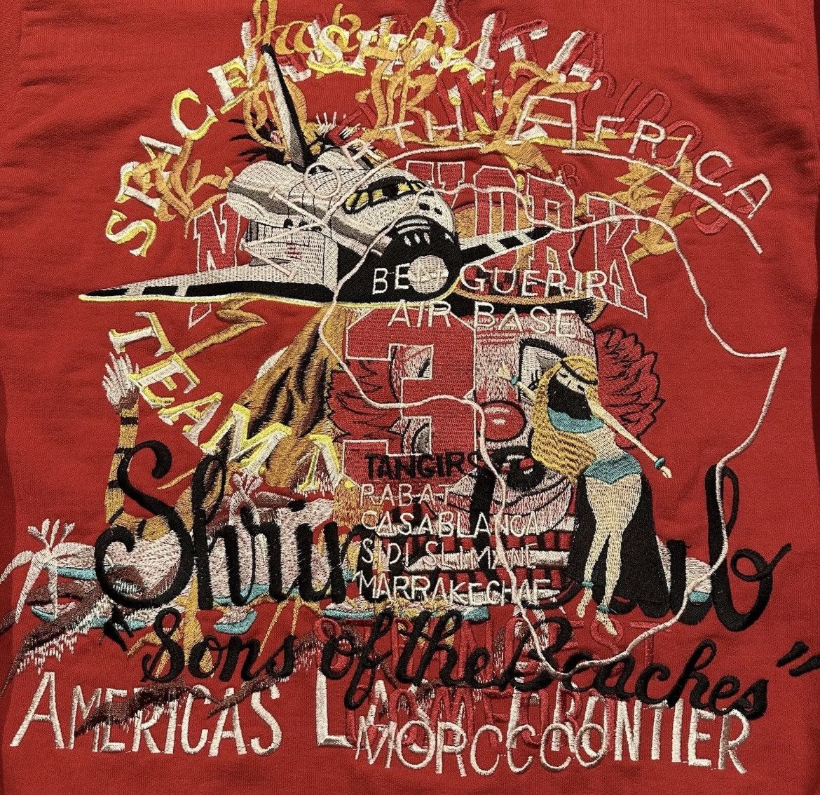 Doublet Doublet Chaos Embroidery Hoodie (red) | Grailed