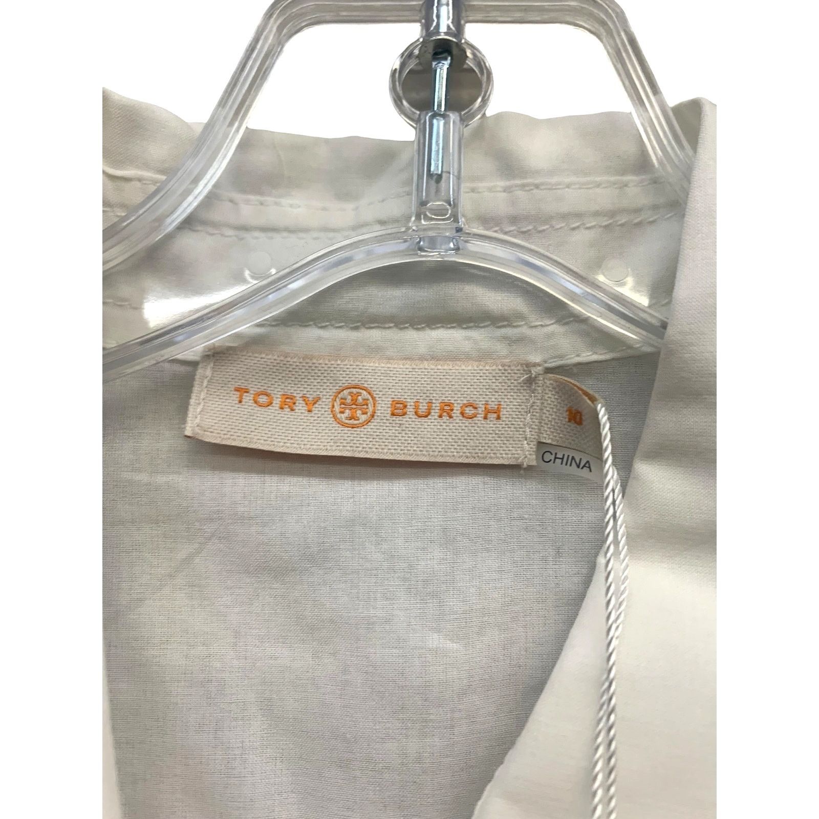 Tory Burch NWT Tory Burch White Button Up Shirt Brigette Shirt sz 10 Size L / US 10 / IT 46 - 3 Thumbnail