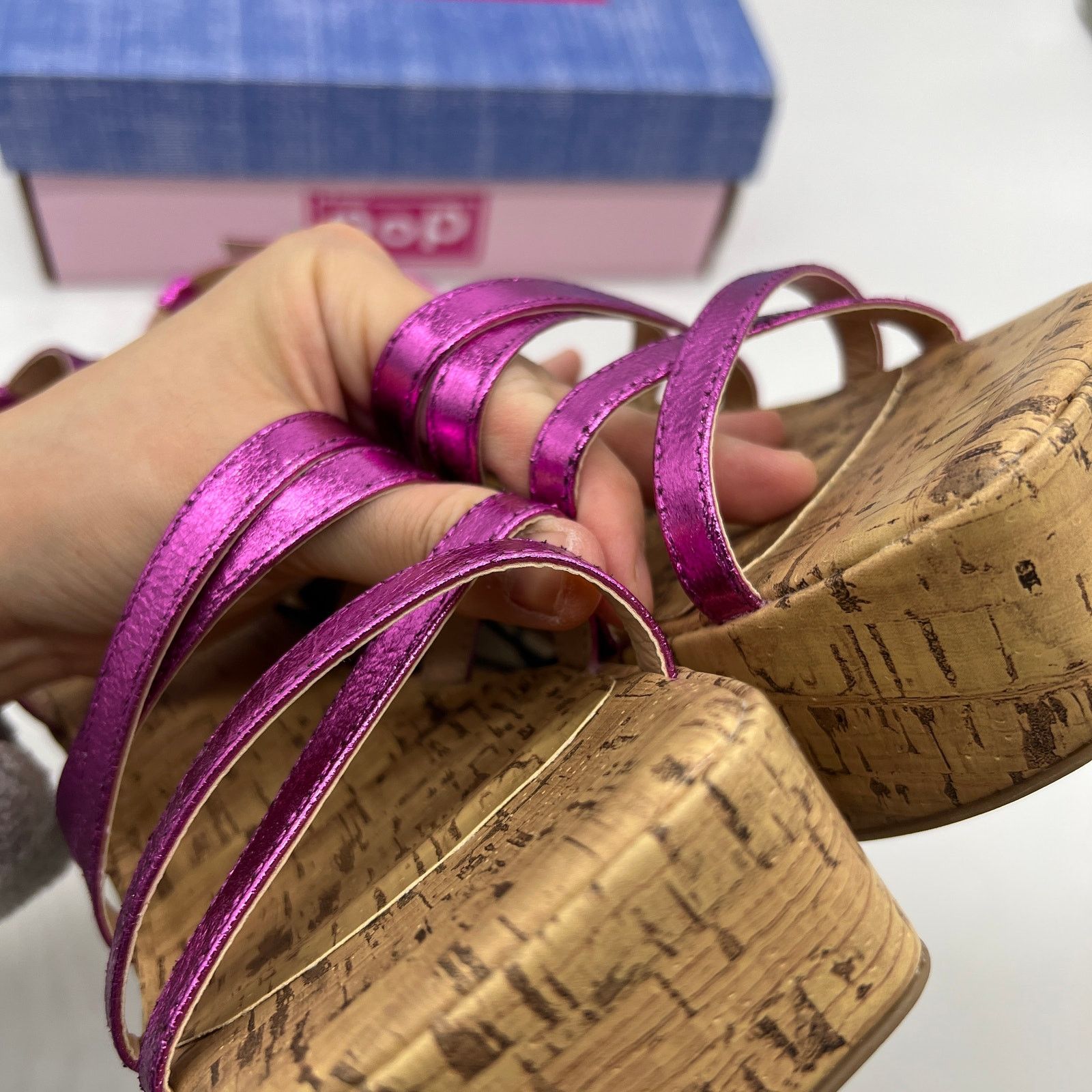 Other Pop Womens Kallie Heeled Sandals Pink Fuschia Multicolor Size US 8 / IT 38 - 10 Thumbnail