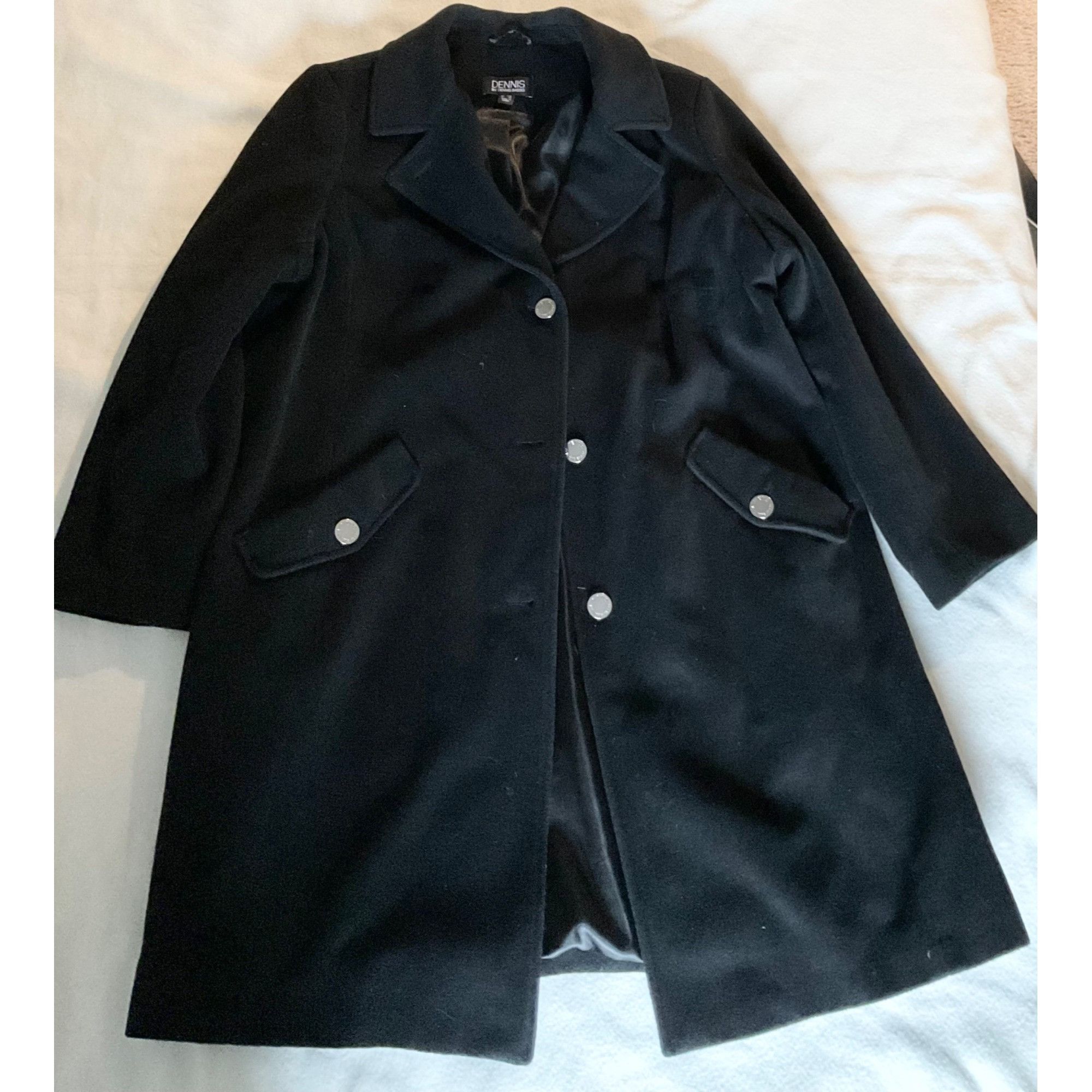 Other Dennis Basso Button Front Wool Coat with Side Slits Black Sz Size 3XL / US 20-22 - 1 Thumbnail