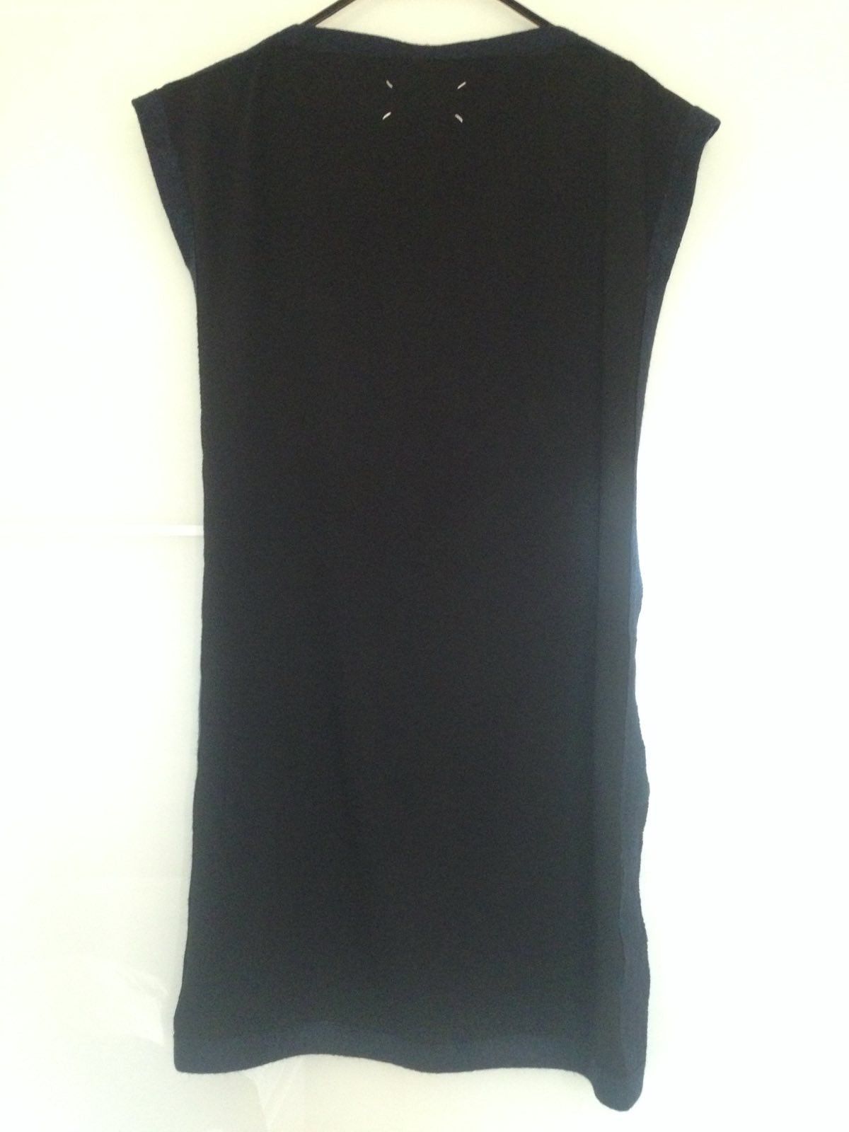 Maison Margiela Black cocktail dress with felt-wool dark blue trimming Size S / US 4 / IT 40 - 8 Thumbnail