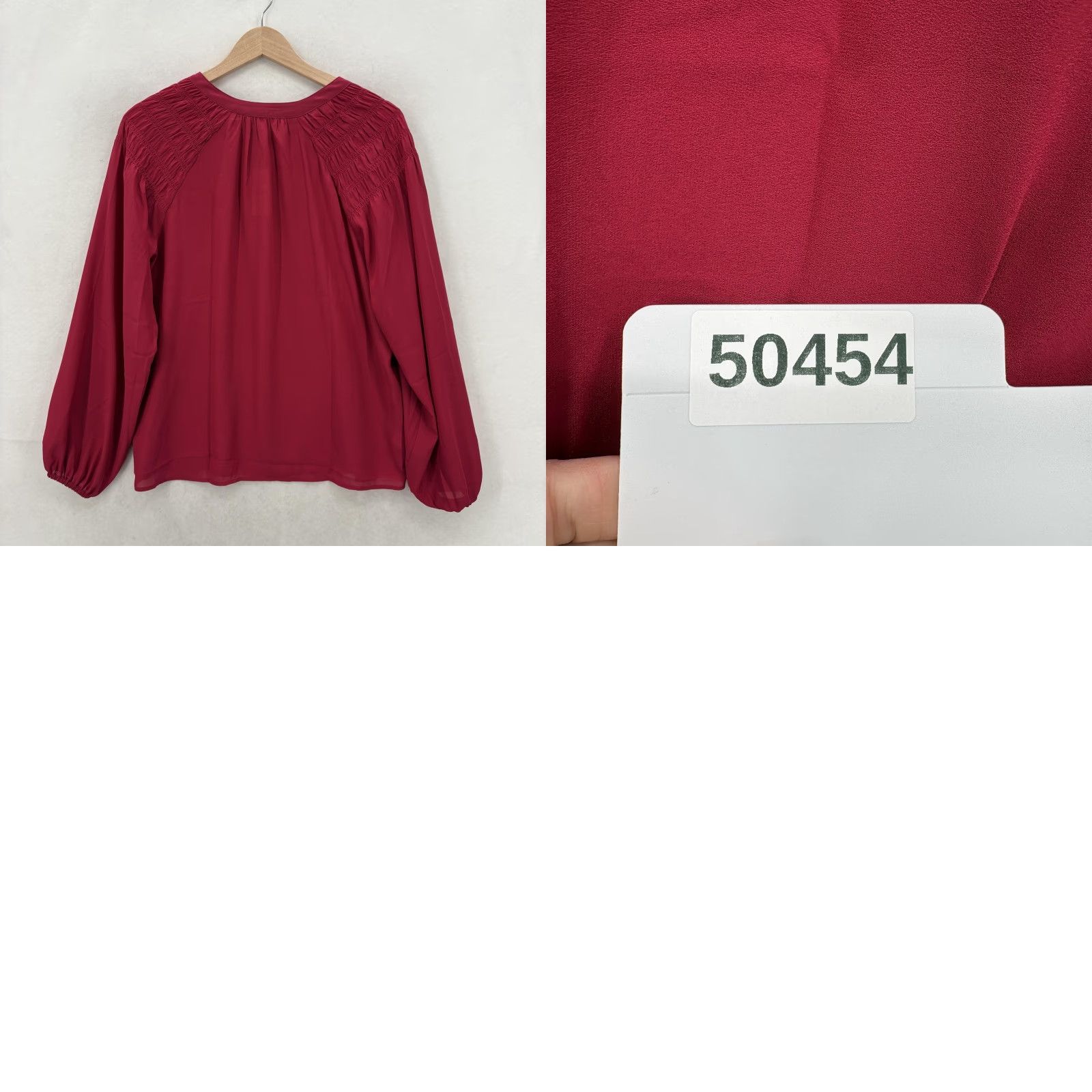 Loft LOFT Blouse Womens XS Red Smocked Shoulder Tie Neck Balloon Sleeve Top Feminine Size XS / US 0-2 / IT 36-38 - 9 Thumbnail